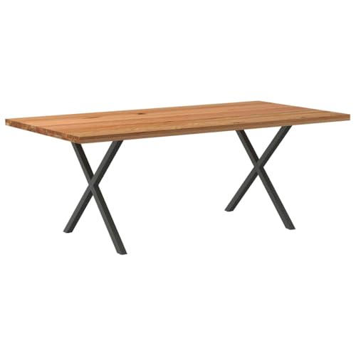 QINXIXINAIXI Esstisch Hellbraun Speisetisch Esszimmer für Küche 200x100x74 cm Massivholz Eiche Rechteckig von QINXIXINAIXI
