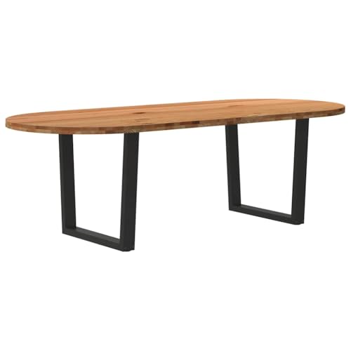QINXIXINAIXI Esstisch Hellbraun Tisch für Küche Pflegeleichter Tisch für Restaurant 240x100x74 cm Massivholz Eiche Oval QINXIXINAIXI Esstisch Hellbraun Tisch für Küche Pflegeleichter Tisch für Restaurant 240x100x74 cm Massivholz Eiche Oval von QINXIXINAIXI