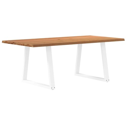QINXIXINAIXI Esstisch mit Baumkanten Dinner Table Mahlzeitentisch für Innenraum 200x100x74 cm Massivholz Eiche von QINXIXINAIXI