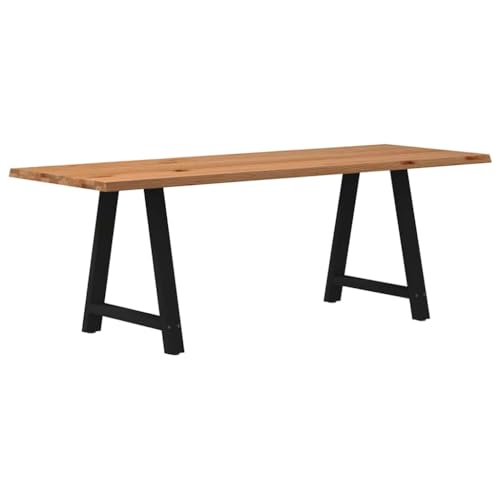 QINXIXINAIXI Esstisch mit Baumkanten Küchentisch Dinner Table für Innenraum 220x80x74 cm Massivholz Eiche von QINXIXINAIXI