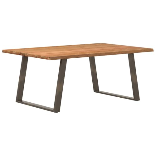 QINXIXINAIXI Esstisch mit Baumkanten Küchentisch Pflegeleichter Tisch für Küche 180x120x74 cm Massivholz Eiche Rechteck von QINXIXINAIXI