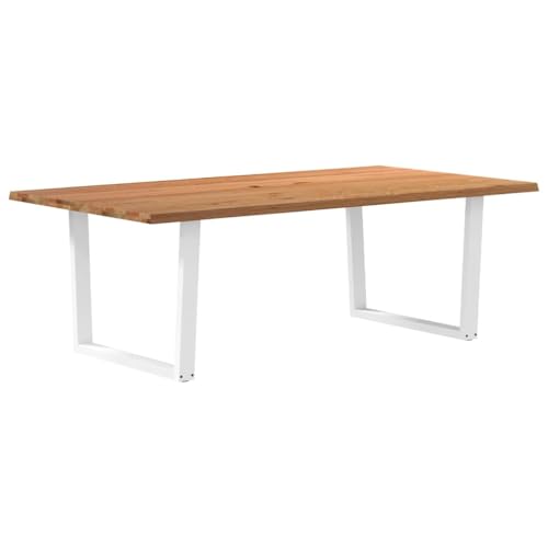 QINXIXINAIXI Esstisch mit Baumkanten Küchentisch Speisetisch für Restaurant 220x120x74 cm Massivholz Eiche von QINXIXINAIXI