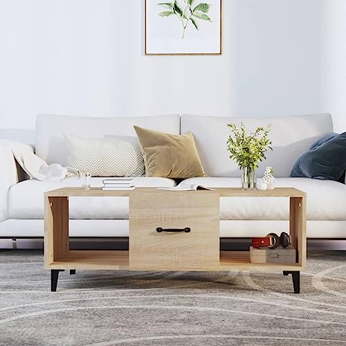 QINXIXINAIXI Holzwerkstoff Couchtisch mit Stauraum - Eleganter Beistelltisch mit minimalistischem Design und feuchtigkeitsbeständiger Oberfläche für Wohnzimmer von QINXIXINAIXI