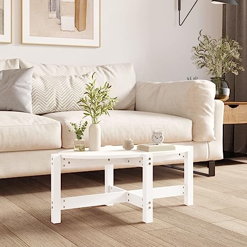 QINXIXINAIXI Klassischer Couchtisch aus massivem Kiefernholz mit robuster Tischplatte für Wohnzimmer, rustikale Optik und stabile Konstruktion von QINXIXINAIXI