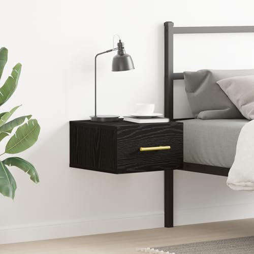 QINXIXINAIXI Kompakter Lowboard-Schrank aus schwarzer Eiche mit Schublade, Stauraum für Schlafzimmer und Wohnzimmer, modernes Design, robuste Massivholz-Konstruktion von QINXIXINAIXI