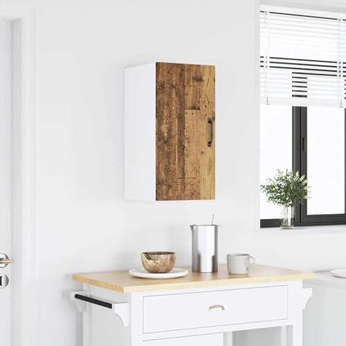 QINXIXINAIXI Küchen-Hängeschrank Kalmar Altholz-Optik Holzwerkstoff Ofenunterschrank mit Stauraum, verstellbaren Füßen und platzsparendem Design von QINXIXINAIXI