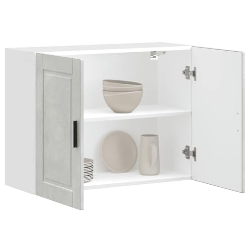 QINXIXINAIXI Küchen-Hängeschrank Porto Betongrau Holzwerkstoff Platzsparender Eckunterschrank mit Stauraum für Küchenutensilien und verstellbaren Füßen QINXIXINAIXI Küchen-Hängeschrank Porto Betongrau Holzwerkstoff Platzsparender Eckunterschrank mit Stauraum für Küchenutensilien und verstellbaren Füßen von QINXIXINAIXI