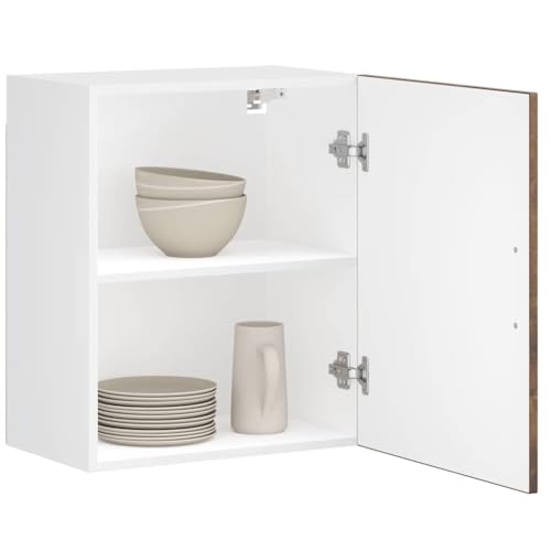 QINXIXINAIXI Küchen-Hängeschrank Porto Räuchereiche Holzwerkstoff Platzsparender Eckunterschrank mit Stauraum für Küchenutensilien und verstellbaren Füßen von QINXIXINAIXI