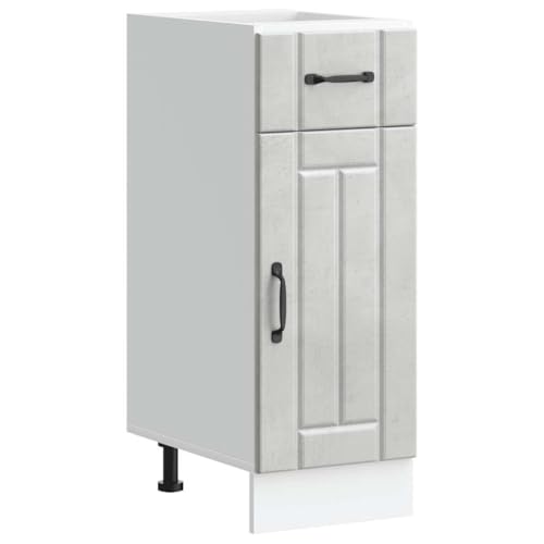 QINXIXINAIXI Küchen-Unterschrank Lucca Betongrau Holzwerkstoff Ofenunterschrank mit großem Stauraum und verstellbaren Füßen für Küche QINXIXINAIXI Küchen-Unterschrank Lucca Betongrau Holzwerkstoff Ofenunterschrank mit großem Stauraum und verstellbaren Füßen für Küche von QINXIXINAIXI