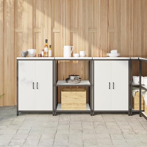 QINXIXINAIXI Küchenlager-Set 3 pcs Weiß Industrielles Küchenregal mit Stauraum, Stahlregal für Organisation 180 x 50 x 92 cm Kaltgewalzter Stahl QINXIXINAIXI Küchenlager-Set 3 pcs Weiß Industrielles Küchenregal mit Stauraum, Stahlregal für Organisation 180 x 50 x 92 cm Kaltgewalzter Stahl von QINXIXINAIXI