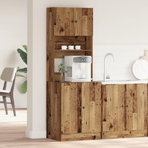 QINXIXINAIXI Küchenregal Alteiche Rustikaler Wandschrank mit Regalen für Küche und Flur, Stauraum Lösung 60 x 50 x 180 cm aus Ingenieurholz QINXIXINAIXI Küchenregal Alteiche Rustikaler Wandschrank mit Regalen für Küche und Flur, Stauraum Lösung 60 x 50 x 180 cm aus Ingenieurholz von QINXIXINAIXI