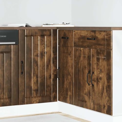 QINXIXINAIXI Küchenunterschrank Lucca Räuchereiche Holzwerkstoff Ofenunterschrank mit großem Stauraum und verstellbaren Füßen für Küche von QINXIXINAIXI