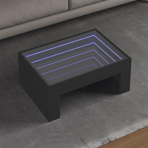 QINXIXINAIXI LED Infinity Spiegel Couchtisch mit RGB Beleuchtung, Beistelltisch Kaffeetisch aus Holzwerkstoff für Wohnzimmer Schlafzimmer QINXIXINAIXI LED Infinity Spiegel Couchtisch mit RGB Beleuchtung, Beistelltisch Kaffeetisch aus Holzwerkstoff für Wohnzimmer Schlafzimmer von QINXIXINAIXI