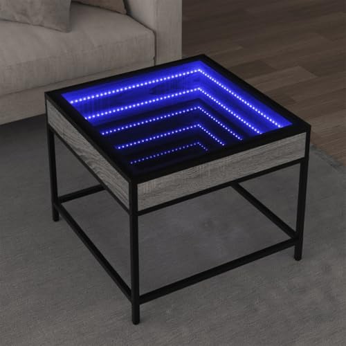 QINXIXINAIXI LED Infinity Spiegel Couchtisch mit RGB Beleuchtung, Beistelltisch Kaffeetisch für Wohnzimmer Schlafzimmer von QINXIXINAIXI