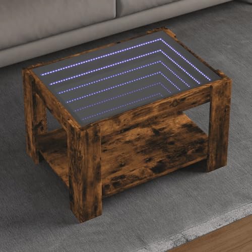 QINXIXINAIXI LED Infinity Spiegel Couchtisch mit RGB Beleuchtung, robuster Beistelltisch für Wohnzimmer und Schlafzimmer von QINXIXINAIXI