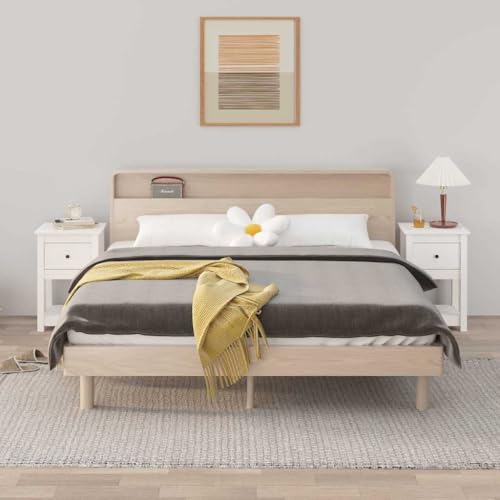 QINXIXINAIXI Massiver Kiefernholz Nachttisch mit Stauraum, rustikales Design, stabile Oberplatte für Schlafzimmer von QINXIXINAIXI