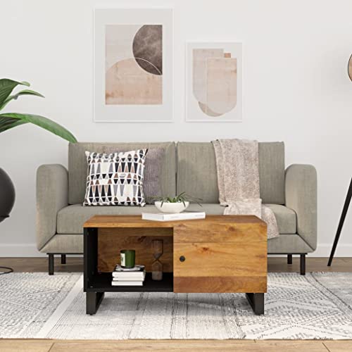 QINXIXINAIXI Massiver Mangoholz Couchtisch mit Stauraum - Wohnzimmertisch mit 2 Fächern und Tür für stylisches Interieur QINXIXINAIXI Massiver Mangoholz Couchtisch mit Stauraum - Wohnzimmertisch mit 2 Fächern und Tür für stylisches Interieur von QINXIXINAIXI
