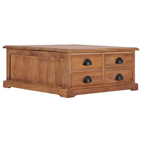QINXIXINAIXI Massiver Teak Couchtisch Kolonialstil mit 4 Schubladen – Rustikaler Beistelltisch oder Kaffeetisch aus Hartholz für dekorative Aufbewahrung QINXIXINAIXI Massiver Teak Couchtisch Kolonialstil mit 4 Schubladen – Rustikaler Beistelltisch oder Kaffeetisch aus Hartholz für dekorative Aufbewahrung von QINXIXINAIXI
