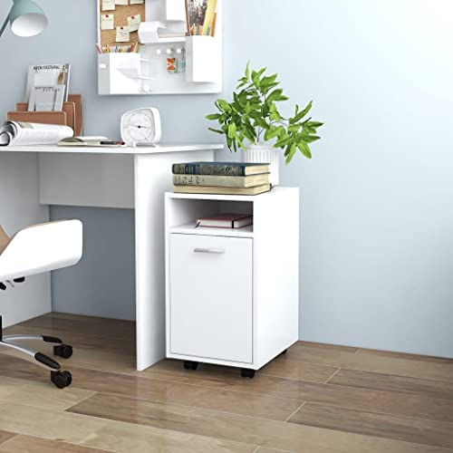 QINXIXINAIXI Moderner Beistellschrank mit Rollen und Stauraum, Sideboard mit offenem Fach und Verstellbarer Tür für Wohnzimmer und Flur von QINXIXINAIXI