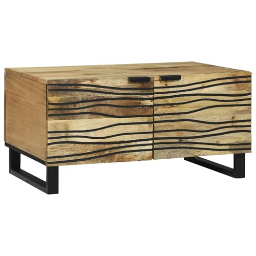 QINXIXINAIXI Moderner Couchtisch aus Mangoholz mit Stauraum, geometrischem Design und hitzebeständiger Oberfläche für Wohnzimmer QINXIXINAIXI Moderner Couchtisch aus Mangoholz mit Stauraum, geometrischem Design und hitzebeständiger Oberfläche für Wohnzimmer von QINXIXINAIXI