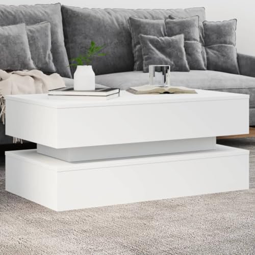 QINXIXINAIXI Moderner Couchtisch mit RGB LED Beleuchtung, Beistelltisch aus Holzwerkstoff mit Stabiler Tischplatte und USB-Anschluss für Wohnzimmer QINXIXINAIXI Moderner Couchtisch mit RGB LED Beleuchtung, Beistelltisch aus Holzwerkstoff mit Stabiler Tischplatte und USB-Anschluss für Wohnzimmer von QINXIXINAIXI