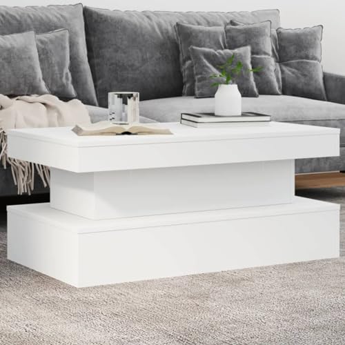 QINXIXINAIXI Moderner Couchtisch mit RGB LED Beleuchtung, Beistelltisch aus Holzwerkstoff mit Stabiler Tischplatte und USB-Anschluss für Wohnzimmer QINXIXINAIXI Moderner Couchtisch mit RGB LED Beleuchtung, Beistelltisch aus Holzwerkstoff mit Stabiler Tischplatte und USB-Anschluss für Wohnzimmer von QINXIXINAIXI