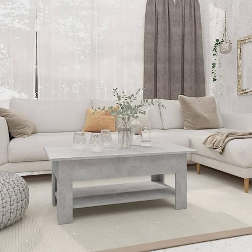 QINXIXINAIXI Moderner Couchtisch mit zweistufigem Design aus Holzwerkstoff, stabile Beistelltisch mit Ablage für Wohnzimmer und Deko von QINXIXINAIXI