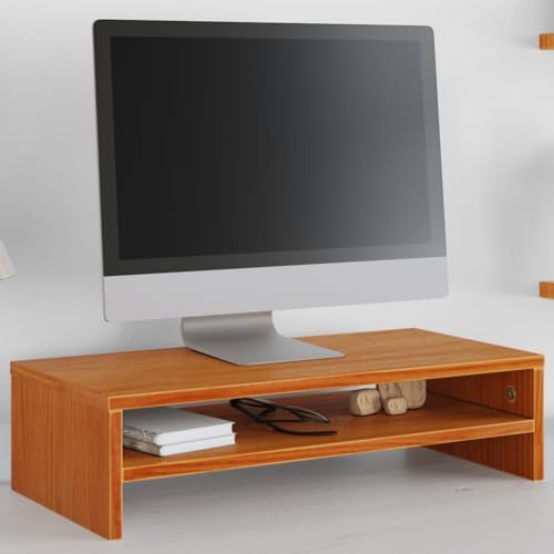 QINXIXINAIXI Monitorständer Wachsbraun wohnzimmerschrank Sideboard tv kommode Fernsehschrank 50x24x13 cm Massivholz Kiefer von QINXIXINAIXI