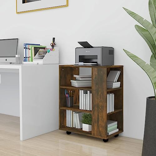QINXIXINAIXI Rollschrank aus Holzwerkstoff mit Rollen und Stauraum für Schreibtischorganisation von QINXIXINAIXI