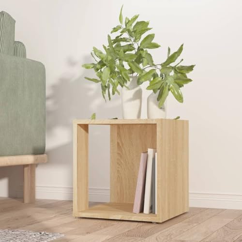 QINXIXINAIXI Rustikaler Beistelltisch mit Eckdesign, Stabiler Wohnzimmer Tisch für Dekoration und Stauraum von QINXIXINAIXI