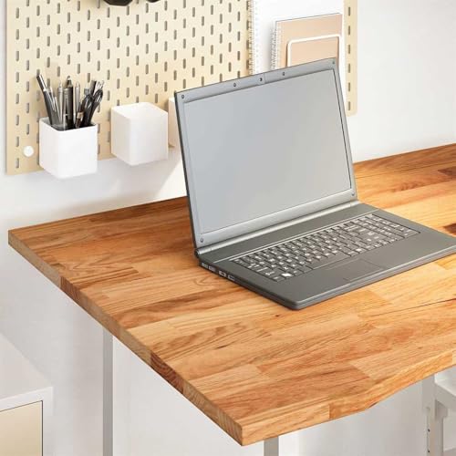 QINXIXINAIXI Schreibtischplatte Hellbraun 100x80x2,5 cm Massivholz Eiche Bauholzplatte Holzplatte für Möbelbau Massivholzplatte für Esstisch Schreibtisch von QINXIXINAIXI
