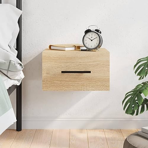 QINXIXINAIXI Schwebender Nachttisch aus Holz mit Stauraum, Wandmontage Nachttisch für Schlafzimmer Dekoration und Aufbewahrung von QINXIXINAIXI