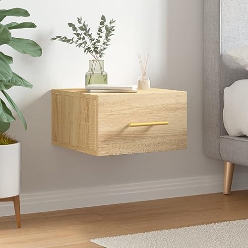 QINXIXINAIXI Schwebender Nachttisch aus Holz mit Stauraum, Wandmontage Nachttisch für Schlafzimmer Dekoration von QINXIXINAIXI