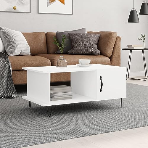 QINXIXINAIXI Stylischer Couchtisch mit Stauraum und Eisenbeinen - Langlebiger Holzwerkstoff, stabile Tischplatte und praktische Tür für Wohnzimmer Eleganz QINXIXINAIXI Stylischer Couchtisch mit Stauraum und Eisenbeinen - Langlebiger Holzwerkstoff, stabile Tischplatte und praktische Tür für Wohnzimmer Eleganz von QINXIXINAIXI