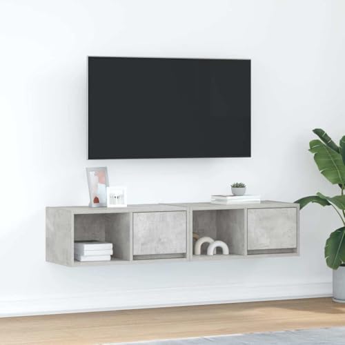 QINXIXINAIXI TV-Schränke 2 STK. Betongrau Fernseher Tisch Sideboard tv Konsolentisch mit Schubladen lowboard 60x31x25,5 cm Holzwerkstoff QINXIXINAIXI TV-Schränke 2 STK. Betongrau Fernseher Tisch Sideboard tv Konsolentisch mit Schubladen lowboard 60x31x25,5 cm Holzwerkstoff von QINXIXINAIXI