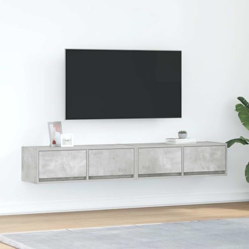 QINXIXINAIXI TV-Schränke 2 STK. Betongrau Fernsehschrank tv Regal wohnzimmerschrank tv kommode 80x31x25,5 cm Holzwerkstoff QINXIXINAIXI TV-Schränke 2 STK. Betongrau Fernsehschrank tv Regal wohnzimmerschrank tv kommode 80x31x25,5 cm Holzwerkstoff von QINXIXINAIXI