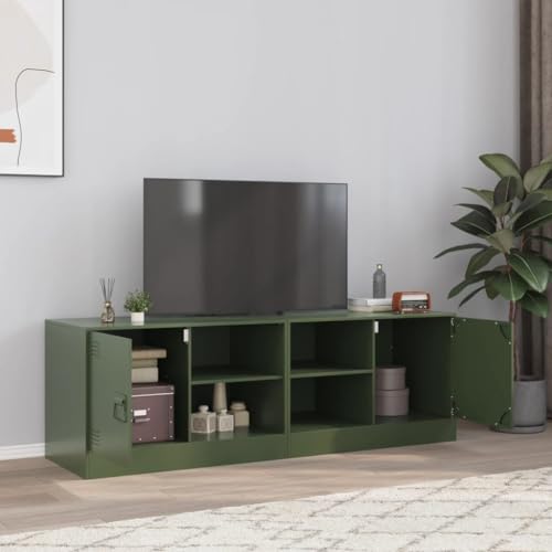 QINXIXINAIXI TV-Schränke 2 STK. Olivgrün Sideboard Wohnzimmer lowboard hängeschrank Fernsehschrank 67x39x44 cm Stahl QINXIXINAIXI TV-Schränke 2 STK. Olivgrün Sideboard Wohnzimmer lowboard hängeschrank Fernsehschrank 67x39x44 cm Stahl von QINXIXINAIXI