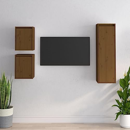 QINXIXINAIXI TV-Schränke 3 STK. Honigbraun Massivholz Kiefer Sideboard Wohnzimmer Fernseher kommode tv ständer lowboard QINXIXINAIXI TV-Schränke 3 STK. Honigbraun Massivholz Kiefer Sideboard Wohnzimmer Fernseher kommode tv ständer lowboard von QINXIXINAIXI
