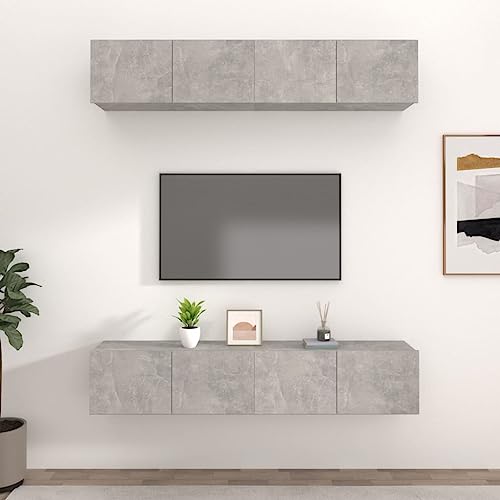 QINXIXINAIXI TV-Schränke 4 STK. Betongrau tv möbel tv kommode Konsolentisch mit Schubladen Fernsehschrank 80x30x30 cm Holzwerkstoff QINXIXINAIXI TV-Schränke 4 STK. Betongrau tv möbel tv kommode Konsolentisch mit Schubladen Fernsehschrank 80x30x30 cm Holzwerkstoff von QINXIXINAIXI