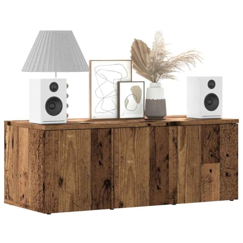 QINXIXINAIXI TV-Schrank Altholz-Optik Fernseher Tisch Fernsehtisch tv Board Konsolentisch mit Schubladen 80x34x30 cm Holzwerkstoff von QINXIXINAIXI
