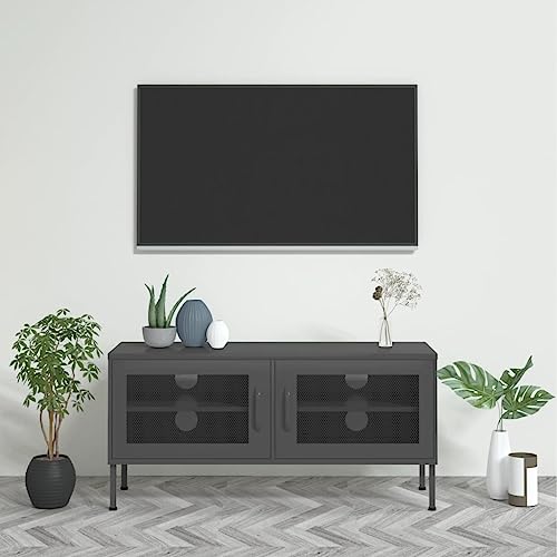 QINXIXINAIXI TV-Schrank Anthrazit Fernseher Tisch Fernsehschrank hängeschrank tv ständer 105x35x50 cm Stahl QINXIXINAIXI TV-Schrank Anthrazit Fernseher Tisch Fernsehschrank hängeschrank tv ständer 105x35x50 cm Stahl von QINXIXINAIXI