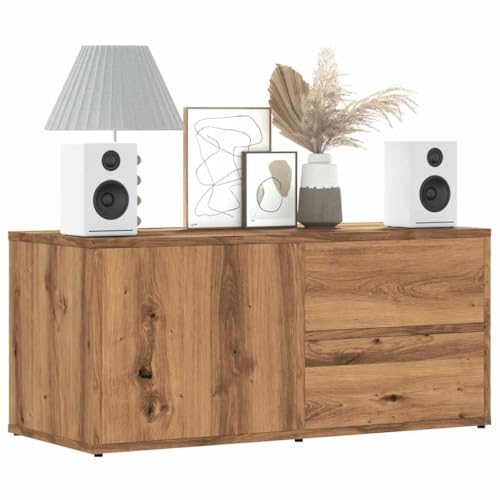 QINXIXINAIXI TV-Schrank Artisan-Eiche wohnzimmerschrank Konsolentisch mit Schubladen Sideboard hängend hängeschrank 80x34x35,5 cm Holzwerkstoff von QINXIXINAIXI