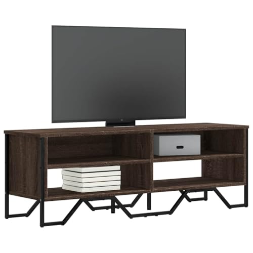 QINXIXINAIXI TV-Schrank Braun Eichen-Optik tv ständer tv Regal hängeschrank HiFi Rack 122x34x41 cm Holzwerkstoff von QINXIXINAIXI