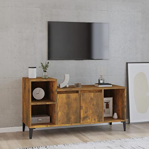 QINXIXINAIXI TV-Schrank Räuchereiche Sideboard tv tv Regal Konsolentisch mit Schubladen Sideboard Wohnzimmer 100x35x55 cm Holzwerkstoff von QINXIXINAIXI