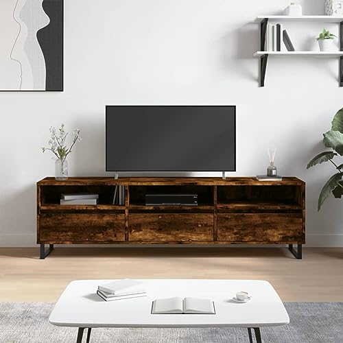 QINXIXINAIXI TV-Schrank Räuchereiche tv Board Fernseher kommode Fernsehschrank Fernseher Tisch 150x30x44,5 cm Holzwerkstoff QINXIXINAIXI TV-Schrank Räuchereiche tv Board Fernseher kommode Fernsehschrank Fernseher Tisch 150x30x44,5 cm Holzwerkstoff von QINXIXINAIXI