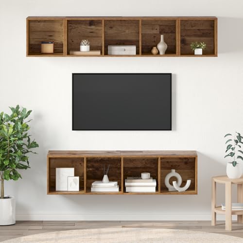 QINXIXINAIXI TV-Schrank-Set 4 pcs Altholz Konsolentisch mit Schubladen Fernsehtisch tv unterschrank tv Regal 37 x 37 x 142,5 cm Holzwerkstoff QINXIXINAIXI TV-Schrank-Set 4 pcs Altholz Konsolentisch mit Schubladen Fernsehtisch tv unterschrank tv Regal 37 x 37 x 142,5 cm Holzwerkstoff von QINXIXINAIXI