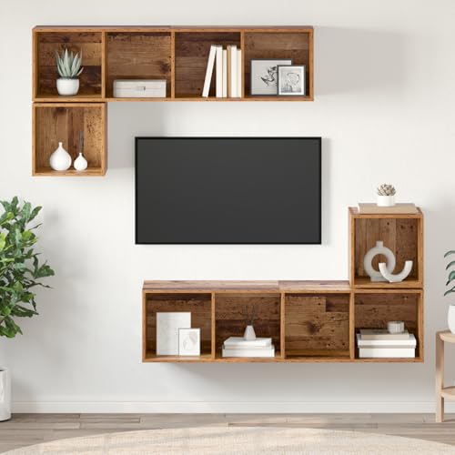 QINXIXINAIXI TV-Schrank-Set 4 pcs Altholz Konsolentisch mit Schubladen tv unterschrank Fernsehtisch HiFi Rack 37 x 37 x 142,5 cm Holzwerkstoff QINXIXINAIXI TV-Schrank-Set 4 pcs Altholz Konsolentisch mit Schubladen tv unterschrank Fernsehtisch HiFi Rack 37 x 37 x 142,5 cm Holzwerkstoff von QINXIXINAIXI