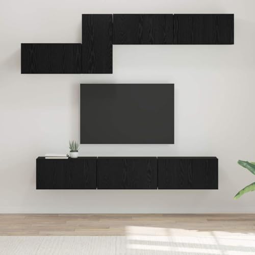 QINXIXINAIXI TV-Schrank-Set mit Regal Sonstiges mit Speicher mit Tür 7 pcs Schwarz Eiche Sideboard tv tv ständer wohnzimmerschrank Fernseher kommode 60 x 30 x 30 cm QINXIXINAIXI TV-Schrank-Set mit Regal Sonstiges mit Speicher mit Tür 7 pcs Schwarz Eiche Sideboard tv tv ständer wohnzimmerschrank Fernseher kommode 60 x 30 x 30 cm von QINXIXINAIXI