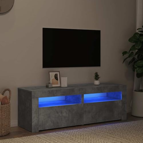 QINXIXINAIXI TV-Schrank mit LED-Beleuchtung Betongrau wohnzimmerschrank tv Board Konsolentisch mit Schubladen Fernsehtisch 120x35x40 cm QINXIXINAIXI TV-Schrank mit LED-Beleuchtung Betongrau wohnzimmerschrank tv Board Konsolentisch mit Schubladen Fernsehtisch 120x35x40 cm von QINXIXINAIXI