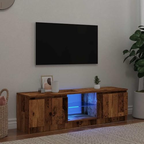 QINXIXINAIXI TV-Schrank mit LED-Leuchten Altholz-Optik Fernsehschrank hängeschrank wohnzimmerschrank Fernseher Tisch 140x40x36 cm QINXIXINAIXI TV-Schrank mit LED-Leuchten Altholz-Optik Fernsehschrank hängeschrank wohnzimmerschrank Fernseher Tisch 140x40x36 cm von QINXIXINAIXI